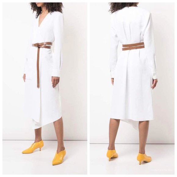 tibi wrap midi dress